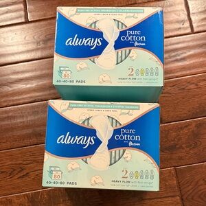 Women’s always pure cotton pad two boxes 160 pads